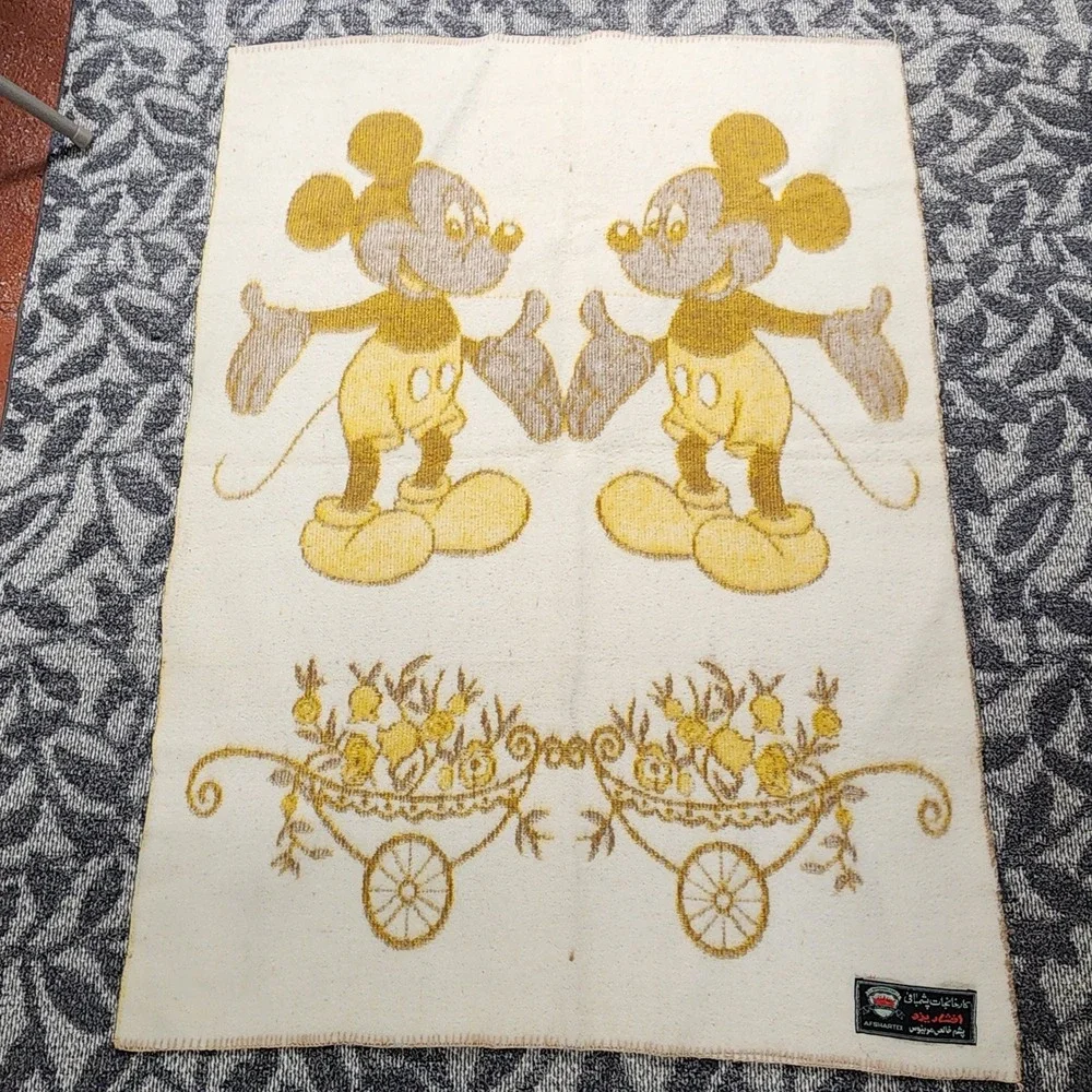 Afshartex Mickey Mouse Blanket Vintage Wool Throw Decor Kids Room 52x38‎